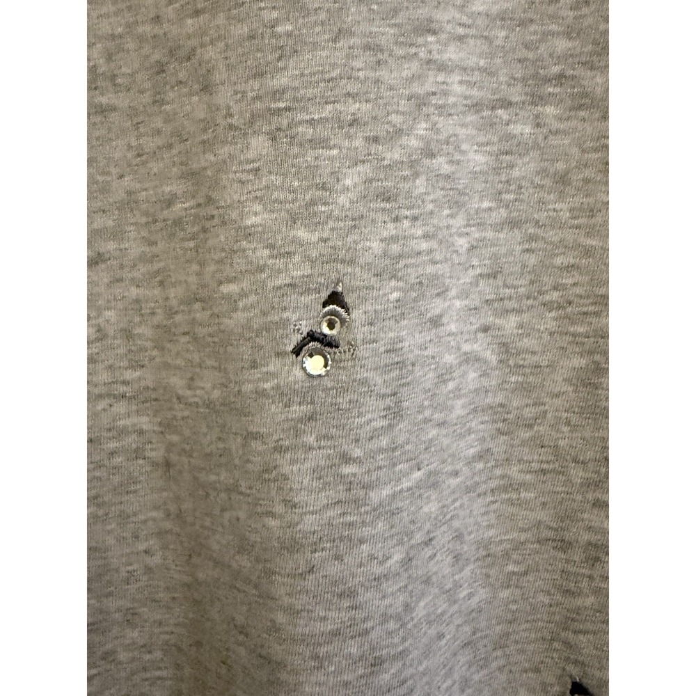 Talbots Gray Rhinestone Snowman & Snowflake Long Sleeve T-shirt Size Large‎ NWOT - Picture 2 of 5
